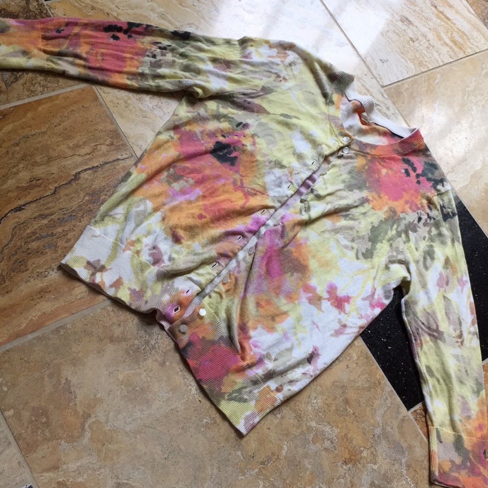 J. Crew Supersoft 100%cotton abstract floral cardi